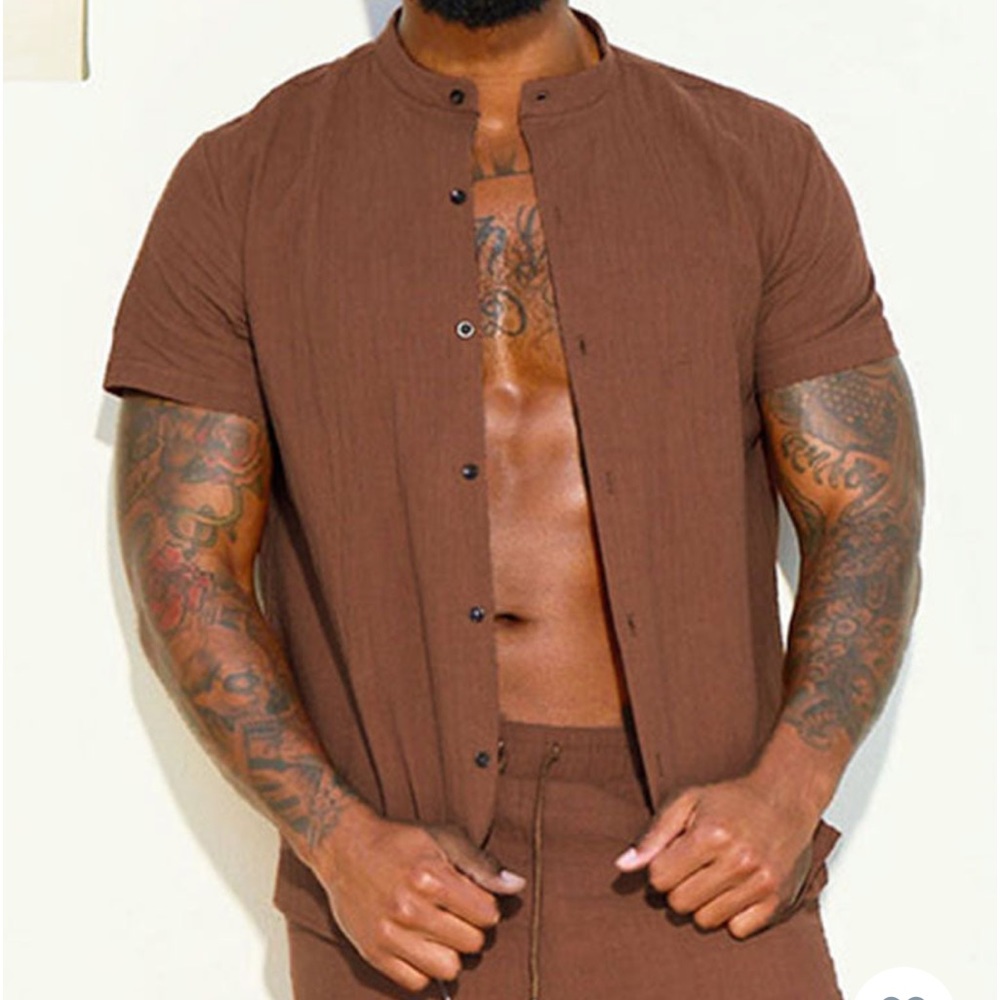 Nwt men linen swim shirt only